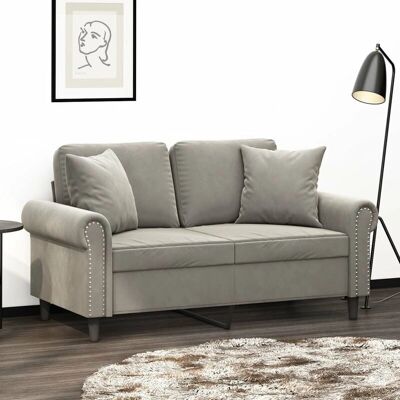 vidaXL Coussins décoratifs 2 pcs Gris clair Velours - Publicité vidaXL Coussins décoratifs 2 pcs Gris clair Velours - Publicité