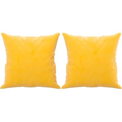 vidaXL Coussin Décoratif 2 pcs - Velours, 40x40 cm, Jaune, Ensemble - Publicité vidaXL Coussin Décoratif 2 pcs - Velours, 40x40 cm, Jaune, Ensemble - Publicité