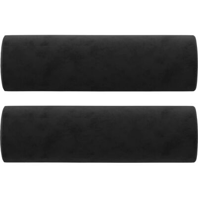 vidaXL Schwarzes Samt Dekokissen-Set - 2 Stück 15x50 cm vidaXL Schwarzes Samt Dekokissen-Set - 2 Stück 15x50 cm