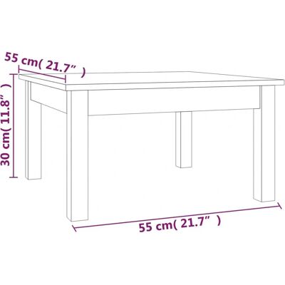 vidaXL Valkoinen kuusipuun sohvapöytä 55x55x30 cm - Sohvapöytä vidaXL Valkoinen kuusipuun sohvapöytä 55x55x30 cm - Sohvapöytä