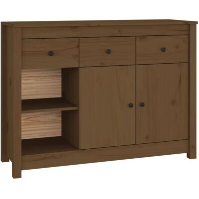 Aparador de madera maciza de pino vidaXL - Mueble de almacenamiento rústico Aparador de madera maciza de pino vidaXL - Mueble de almacenamiento rústico