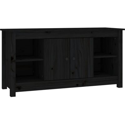 vidaXL 814578 Schwarzes Massivholz Kiefer TV-Sideboard - TV-Möbel vidaXL 814578 Schwarzes Massivholz Kiefer TV-Sideboard - TV-Möbel