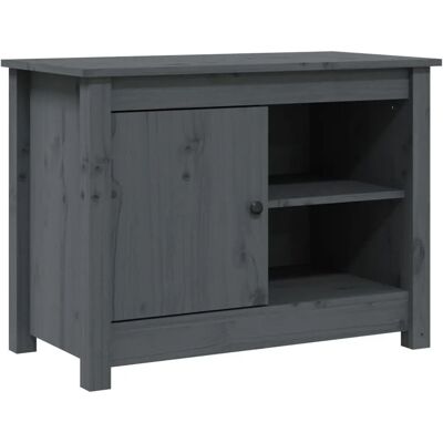 vidaXL 814581 Gabinete de TV de Madera de Pino Maciza Gris - Mueble de TV vidaXL 814581 Gabinete de TV de Madera de Pino Maciza Gris - Mueble de TV