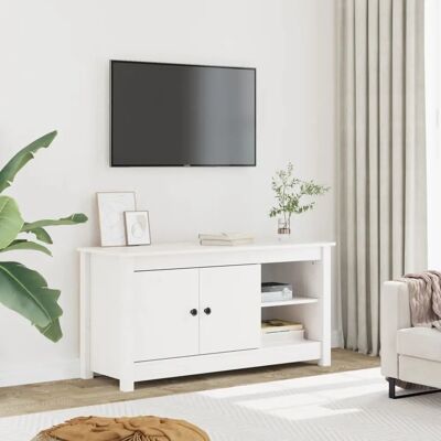 vidaXL Weißes Massivholz Kiefer TV-Schrank - Medieneinheit vidaXL Weißes Massivholz Kiefer TV-Schrank - Medieneinheit