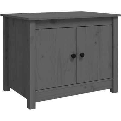vidaXL 820928 Couchtisch Grau Massives Kiefernholz - Beistelltisch vidaXL 820928 Couchtisch Grau Massives Kiefernholz - Beistelltisch