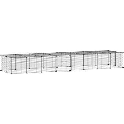 vidaXL 36-Panel Haustierkäfig mit Tür Schwarz Stahl vidaXL 36-Panel Haustierkäfig mit Tür Schwarz Stahl