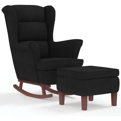 VidaXL Schaukelstuhl - Samt, Schwarz - Wohnzimmermöbel VidaXL Schaukelstuhl - Samt, Schwarz - Wohnzimmermöbel
