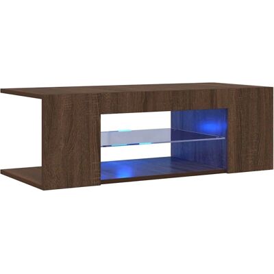 vidaXL TV-Schrank mit LED-Beleuchtung - Eiche Braun - 90x39x30 cm vidaXL TV-Schrank mit LED-Beleuchtung - Eiche Braun - 90x39x30 cm