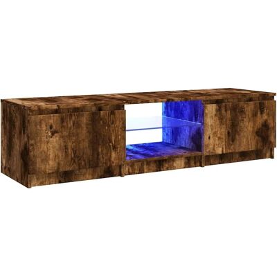 Meuble TV avec éclairage LED Chêne Fumé - Meuble TV vidaXL - Publicité Meuble TV avec éclairage LED Chêne Fumé - Meuble TV vidaXL - Publicité