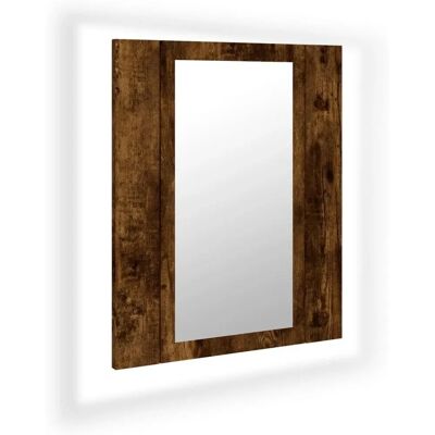 Maisonchic - Armario de baño con espejo LED - Madera marrón - Mueble de baño Maisonchic - Armario de baño con espejo LED - Madera marrón - Mueble de baño