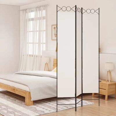 vidaXL 120 x 220 cm Blanc Tissu 3-Panneaux Paravent - Paravent - Publicité vidaXL 120 x 220 cm Blanc Tissu 3-Panneaux Paravent - Paravent - Publicité