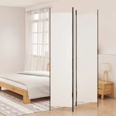 vidaXL Blanc 150x220cm Paravent à 6 panneaux en tissu Écran de confidentialité - Paravent - Publicité vidaXL Blanc 150x220cm Paravent à 6 panneaux en tissu Écran de confidentialité - Paravent - Publicité