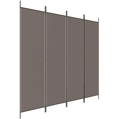 vidaXL 4-Panel Room Divider Anthracite 200x220 cm vidaXL 4-Panel Room Divider Anthracite 200x220 cm