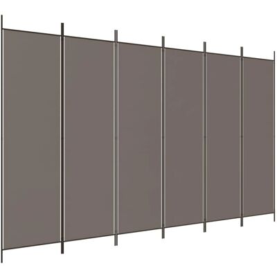 vidaXL 6-Panelet Rumdeler Antracit 300x220 cm Stoff vidaXL 6-Panelet Rumdeler Antracit 300x220 cm Stoff