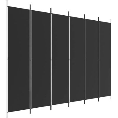 vidaXL 6-Panel Roomdivider Sort Stoff - Privatlivsskærm vidaXL 6-Panel Roomdivider Sort Stoff - Privatlivsskærm