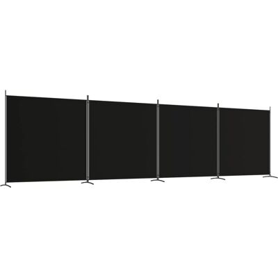 vidaXL Czarny 4-panelowy parawan pokojowy 698x180 cm vidaXL Czarny 4-panelowy parawan pokojowy 698x180 cm