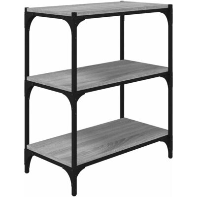 vidaXL Grau Sonoma Bücherregal 60x33x70,5 cm Sperrholz & Stahl - Bücherregal vidaXL Grau Sonoma Bücherregal 60x33x70,5 cm Sperrholz & Stahl - Bücherregal