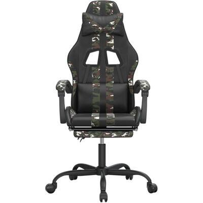 VidaXL - Gaming Chair Girevole Poggiapiedi - Schwarz - Tarnung - Gaming Chair VidaXL - Gaming Chair Girevole Poggiapiedi - Schwarz - Tarnung - Gaming Chair