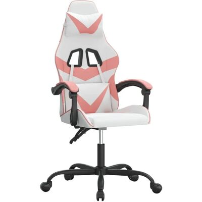 VidaXL Gamingstuhl - Verstellbar, Weiß & Pink - Videospielstuhl VidaXL Gamingstuhl - Verstellbar, Weiß & Pink - Videospielstuhl