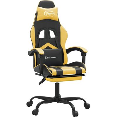 vidaXL Videospielstuhl - Schwarz und Gold - Verstellbar & Drehbar vidaXL Videospielstuhl - Schwarz und Gold - Verstellbar & Drehbar