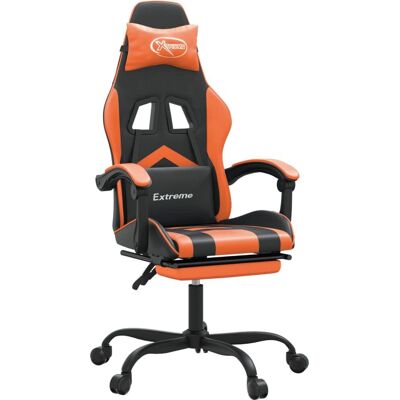 VidaXL Gaming-Stuhl - Verstellbar, Drehbar, Leder, Orange & Schwarz - Gaming Chair VidaXL Gaming-Stuhl - Verstellbar, Drehbar, Leder, Orange & Schwarz - Gaming Chair