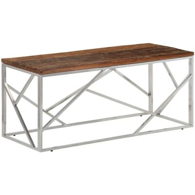 vidaXL 349941 Silber Massivholz Couchtisch - Couchtisch vidaXL 349941 Silber Massivholz Couchtisch - Couchtisch