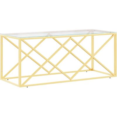 vidaXL 110x45x45 cm Kahvipöytä ruostumatonta terästä ja lasia - Kahvipöytä vidaXL 110x45x45 cm Kahvipöytä ruostumatonta terästä ja lasia - Kahvipöytä