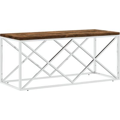 vidaXL Couchtisch Edelstahl und recyceltes Holz - Beistelltisch vidaXL Couchtisch Edelstahl und recyceltes Holz - Beistelltisch