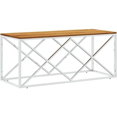 vidaXL 349967 Moderner Edelstahl Akazientisch - Beistelltisch vidaXL 349967 Moderner Edelstahl Akazientisch - Beistelltisch