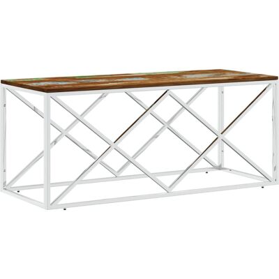 vidaXL 349968 Couchtisch Edelstahl recyceltes Holz - Kaffee- oder Beistelltisch vidaXL 349968 Couchtisch Edelstahl recyceltes Holz - Kaffee- oder Beistelltisch
