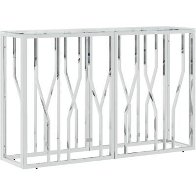 vidaXL 110x30x70 cm Edelstahl- und Glas-Konsole - Konsole vidaXL 110x30x70 cm Edelstahl- und Glas-Konsole - Konsole