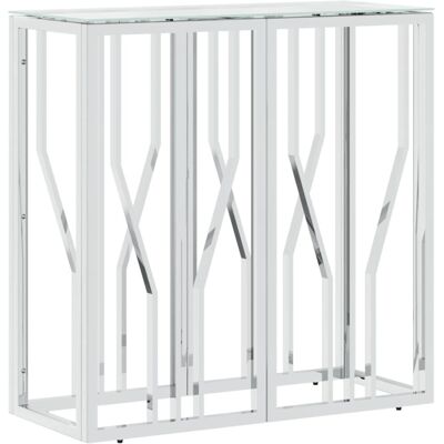 vidaXL 70x30x70 cm Edelstahl Glas Konsolentisch - Beistelltisch vidaXL 70x30x70 cm Edelstahl Glas Konsolentisch - Beistelltisch