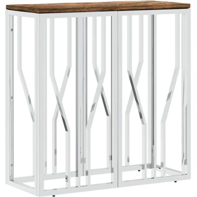 vidaXL Table d'appoint en bois recyclé argenté - Café & Console - Publicité vidaXL Table d'appoint en bois recyclé argenté - Café & Console - Publicité