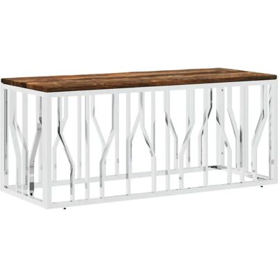 vidaXL Beistelltisch Edelstahl Glas - Couchtisch vidaXL Beistelltisch Edelstahl Glas - Couchtisch
