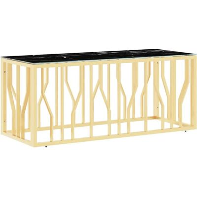 vidaXL 350052 Kahvatuoli kulta 110x45x45 cm Ruostumaton teräs ja Kivi - Sohvapöytä vidaXL 350052 Kahvatuoli kulta 110x45x45 cm Ruostumaton teräs ja Kivi - Sohvapöytä