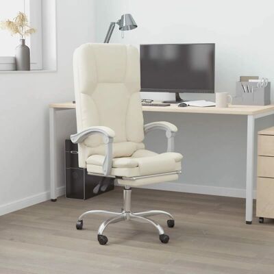 vidaXL Bürostuhl mit Massage - Cremefarben, verstellbar, 360° vidaXL Bürostuhl mit Massage - Cremefarben, verstellbar, 360°