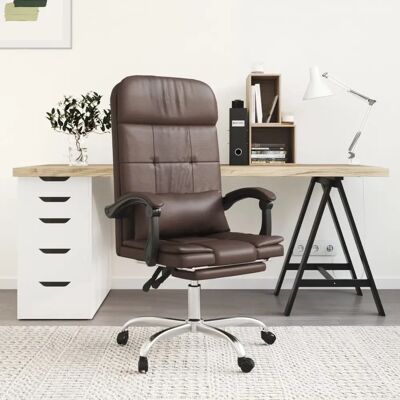 vidaXL Bureaustoel met massage - Bruin kunstleer vidaXL Bureaustoel met massage - Bruin kunstleer