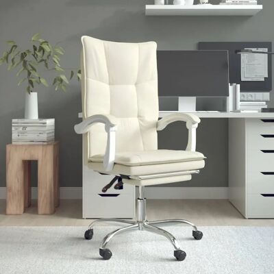 MAISONCHIC Crema Silla de oficina - Silla de oficina reclinable MAISONCHIC Crema Silla de oficina - Silla de oficina reclinable