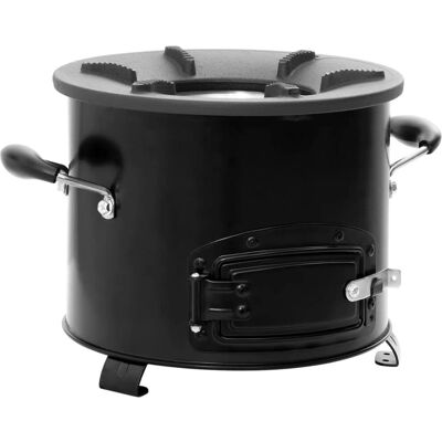 vidaXL Estufa de leña para camping negra metal 36x26x22,5 cm - Estufa de leña para camping vidaXL Estufa de leña para camping negra metal 36x26x22,5 cm - Estufa de leña para camping