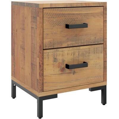 vidaXL Mesita de Noche - Madera de Pino Maciza Industrial Vintage - Mesita Compacta vidaXL Mesita de Noche - Madera de Pino Maciza Industrial Vintage - Mesita Compacta
