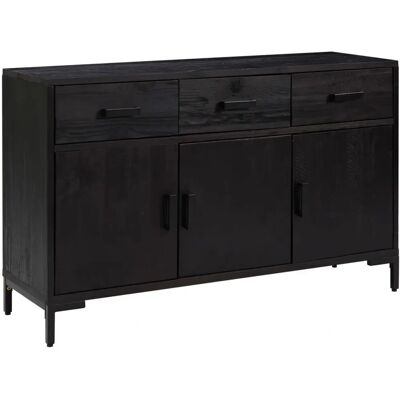 vidaXL Schwarzer Massiv-Kiefernschrank - Sideboard vidaXL Schwarzer Massiv-Kiefernschrank - Sideboard
