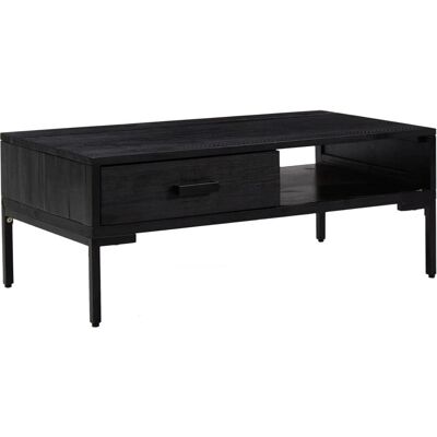 vidaXL Schwarzer Massivkieferntisch - Couchtisch vidaXL Schwarzer Massivkieferntisch - Couchtisch