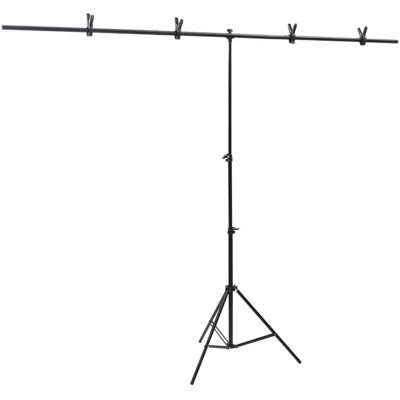 vidaXL T-vorm achtergrondstandaard zwart 201x60x200 cm - Achtergrondstand vidaXL T-vorm achtergrondstandaard zwart 201x60x200 cm - Achtergrondstand