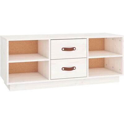 vidaXL Weißes Massives Kiefernholz TV-Möbel - TV-Schrank vidaXL Weißes Massives Kiefernholz TV-Möbel - TV-Schrank