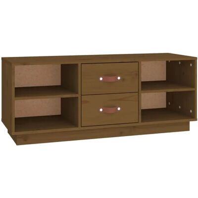 vidaXL Honigbraun 100x34x40 cm Massives Kiefernholz TV-Schrank - TV Schrank vidaXL Honigbraun 100x34x40 cm Massives Kiefernholz TV-Schrank - TV Schrank