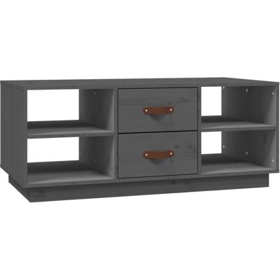 vidaXL Beistelltisch Grau 100x50x41 cm Massiv Kiefernholz - Kaffeetisch vidaXL Beistelltisch Grau 100x50x41 cm Massiv Kiefernholz - Kaffeetisch