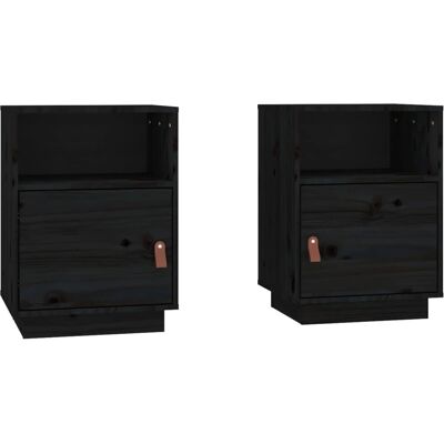 vidaXL 818324 Nachttisch - Massives Kiefernholz Schwarz vidaXL 818324 Nachttisch - Massives Kiefernholz Schwarz