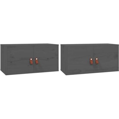 vidaXL Gabinete de Pared Gris - Almacenamiento en Pared 2 uds vidaXL Gabinete de Pared Gris - Almacenamiento en Pared 2 uds