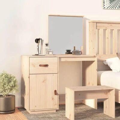 Vidaxl Kiefernholz Kommode mit Spiegel - Rustikaler Stauraum 95x50x134cm Vidaxl Kiefernholz Kommode mit Spiegel - Rustikaler Stauraum 95x50x134cm