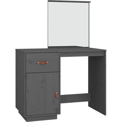 vidaXL 820089 Grey Solid Wood Pine Dressing Table Vanity - Vanity Set vidaXL 820089 Grey Solid Wood Pine Dressing Table Vanity - Vanity Set